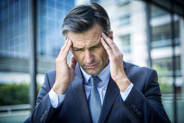 Stressed entrepreneur with tension
