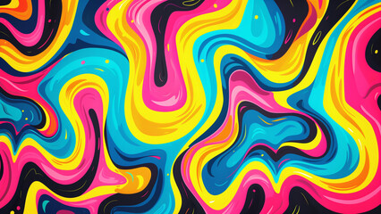 Obraz premium Retro Radiance: A Mesmerizing Display of 70s Psychedelia