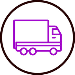 Truck Vector Line Purple Circle Black