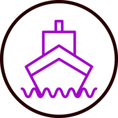 Ship Vector Line Purple Circle Black