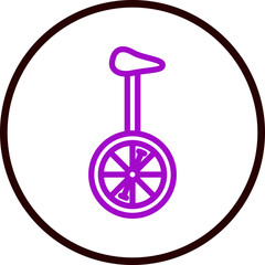 Unicycle Vector Line Purple Circle Black © Muhammad Rizwan
