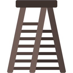 Vector Icon Ladder, Construction Tools, Carpentry Tools, Step Ladder, Equipment