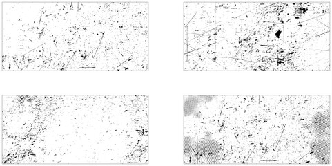 Grunge textures set. Vector set of grunge overlay textures.