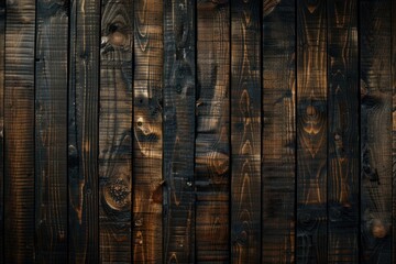 Dark wooden planks with rich texture and deep brown tones, highlighting natural wood patterns.