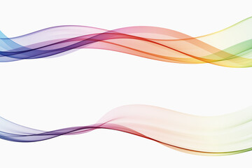 Set of abstract colorful waves. Rainbow color wave flow.