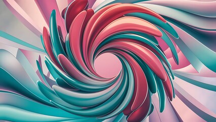 Abstract Colorful twisted shapes Digital art for poster flyer banner background Wallpaper