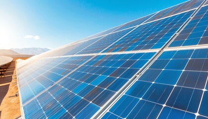 A large solar farm in the middle of the desert.