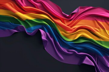 Fototapeta premium Rainbow flag on black background