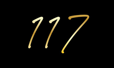 Obraz premium Number Gold Casual Modern Logo