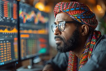 Arab Market Financial Analyst Working