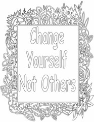 Printable floral coloring page for kids and adults with motivational quote for self love and self care. it helps to struggle against life to enjoy the tough journey
