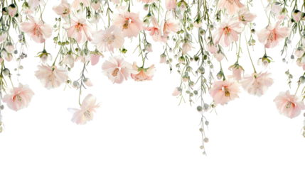 PNG Delicate hanging pink flowers