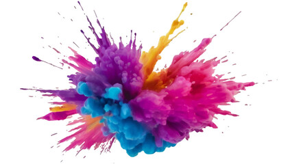 Bright colorful watercolor splash splatter stain brush strokes on white background. Modern vibrant aquarelle spot. Aquarelle explosion on white. Element. Vector watercolor illustration isolated design