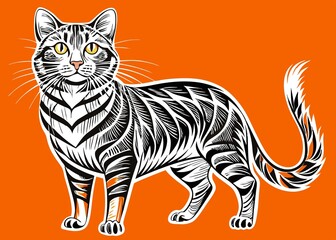 A cute pet kitten. a kind look of a kitten on a studio background.