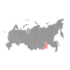 Zabaykalsky Krai map, administrative division of Russia. Vector illustration.