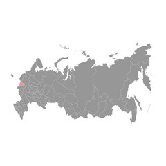Smolensk Oblast map, administrative division of Russia. Vector illustration.