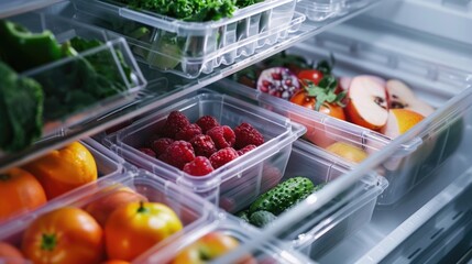 Obraz premium Fresh produce in fridge