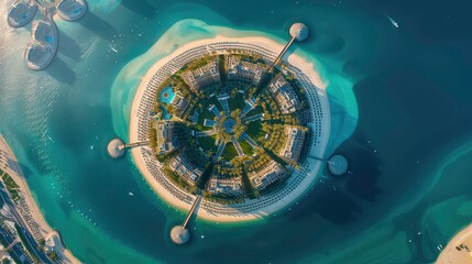 Palm Arab An Jumeirah Dubai Artificial United Sea Island Emirates Dubai Palm Jumeirah Island Arab United Beach Aerial Uae Artificial View Hotel Landmark Sea Ocean Bay Resort Coastline Pattern.