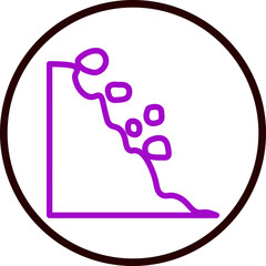 land sliding Vector Line Purple Circle Black