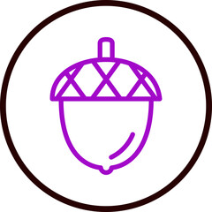 acorn Vector Line Purple Circle Black
