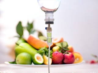 Iv drip vitamin  treatment concept .