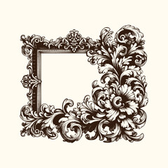 Vintage Baroque Victorian frame border