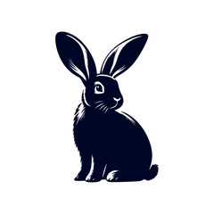 vector rabbit black silhouette icon design illustration template