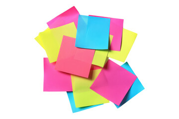 Post it notes isolated on transparent background