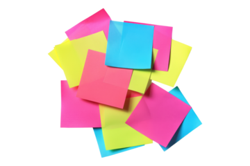 Post it notes isolated on transparent background