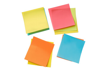 Post it notes isolated on transparent background