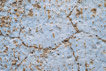 Obraz premium Old white, blue painted wall.