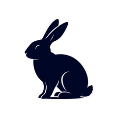 vector rabbit black silhouette icon design illustration template
