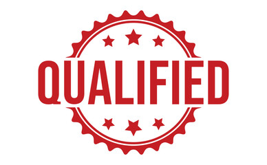 Qualified rubber stamp on white background. Qualified Stamp.
