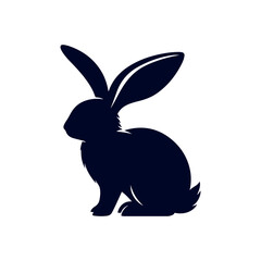 vector rabbit black silhouette icon design illustration template