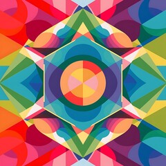 Obraz premium Abstract 2D geometric colorful background