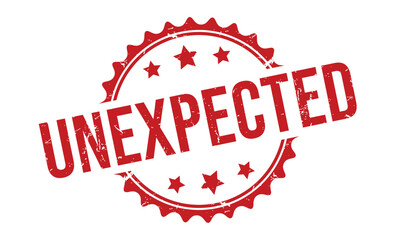 Unexpected rubber stamp on white background. Unexpected Stamp.