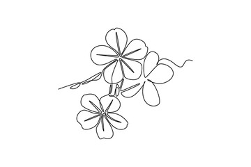 Beautiful flower concept. Single line draw design vector graphic illustration.