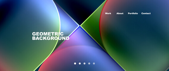 Geometric abstract glassmorphism with circles and squares. Vector Illustration For Wallpaper, Banner, Background, Card, Book Illustration, landing page