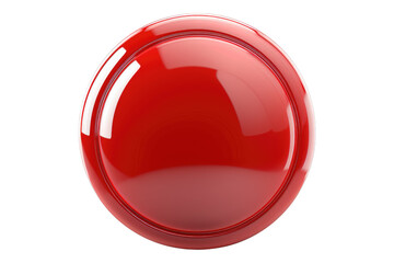 Red button isolated on transparent background