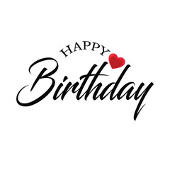 Happy birthday hand drawn typography vector illustration