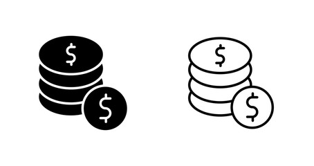 Dollar Coins Vector Icon