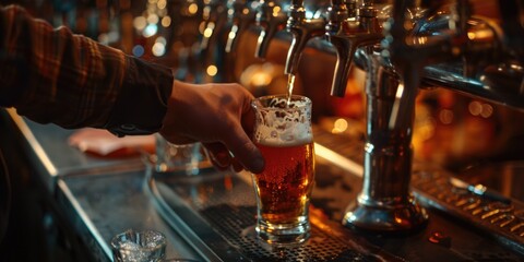 Person holding glass of beer