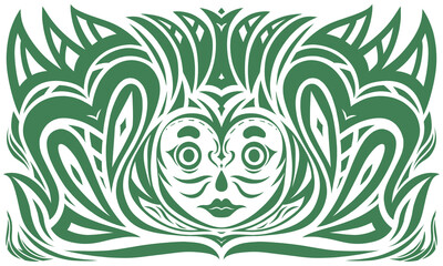 green floral and owl design elements. Seamless patterns, seamless borders, circle frame. Beautiful for any plain and chic elegance designs and wallpaper