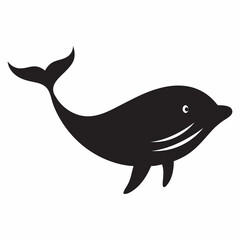 vector illustration of blue whale silhouette