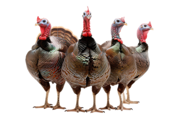 Turkeys isolated on transparent background