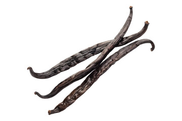 Vanilla beans isolated on transparent background