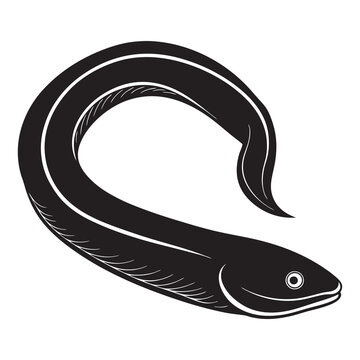 recommend clip art: Vector black eel fish silhouettes