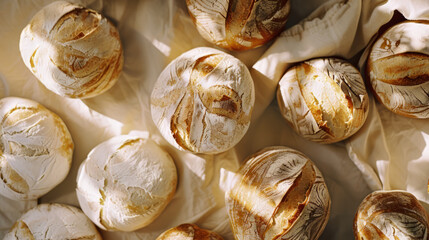 Artisan Sourdough Loaves on Baking Linen