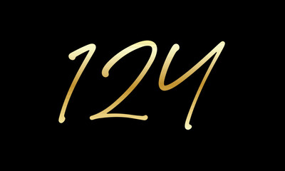  Number Gold Casual Modern Logo