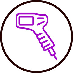 Barcode scanner Vector Line Purple Circle Black